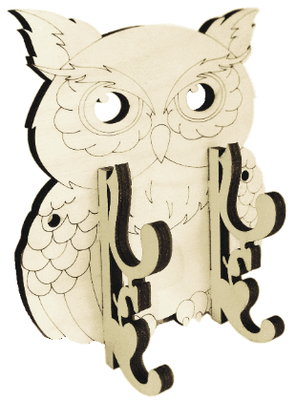 Вешалка "Сова" два крючка фанера