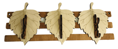 Вешалка "Листик" три крючка фанера